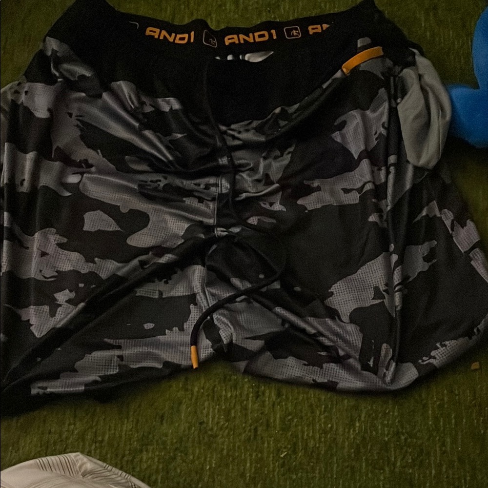 AND1 Black Camo Athletic Shorts